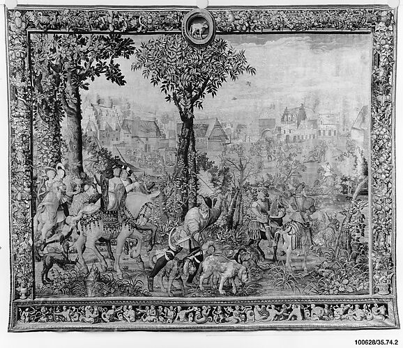 The Arrival at the Hunting Lodge, or April from a set of the Hunts of Maximilian