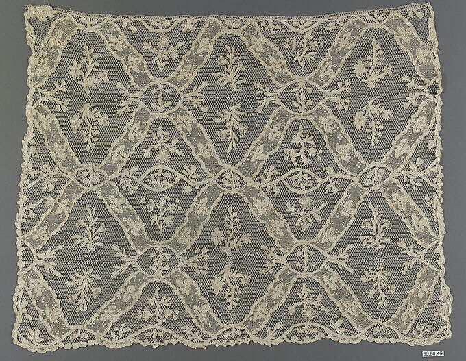 Cravat, Needle lace, point d’Alençon, French 