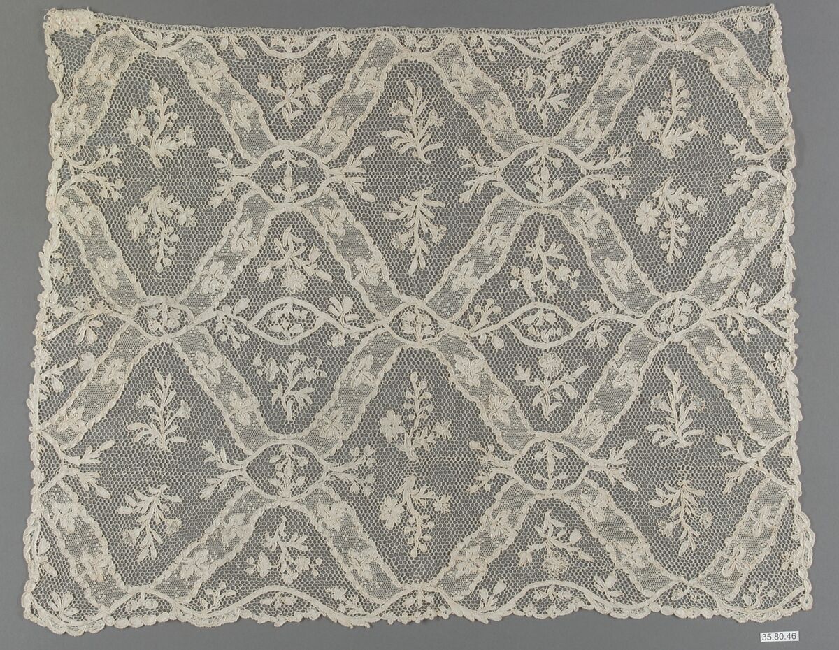 Cravat, Needle lace, point d’Alençon, French