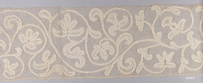 Border, Bobbin lace, Milanese lace, Italian, Milan 