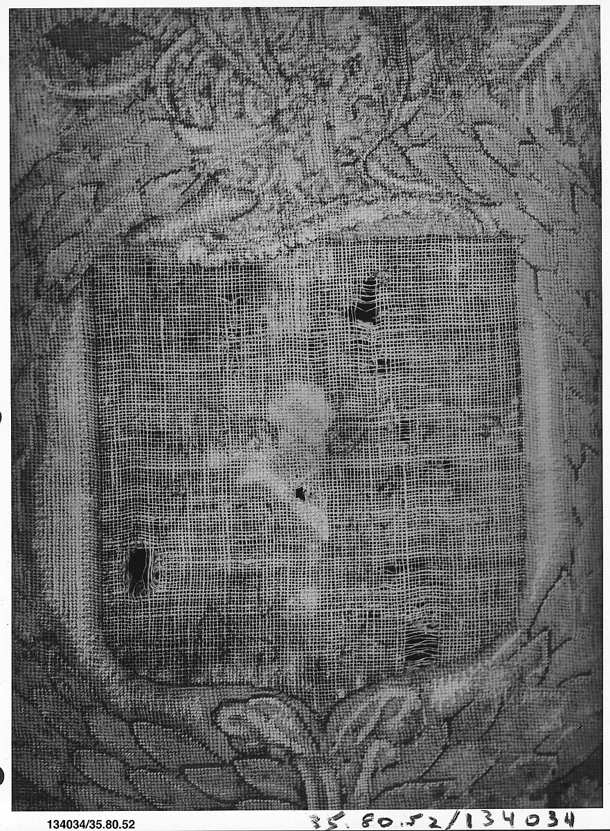 Table cover, Silk and wool on canvas, British