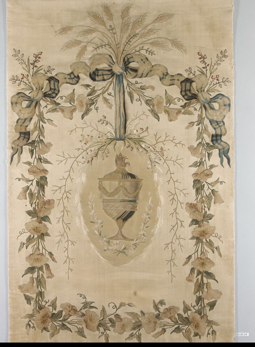 Firescreen panel, Silk on silk, French 