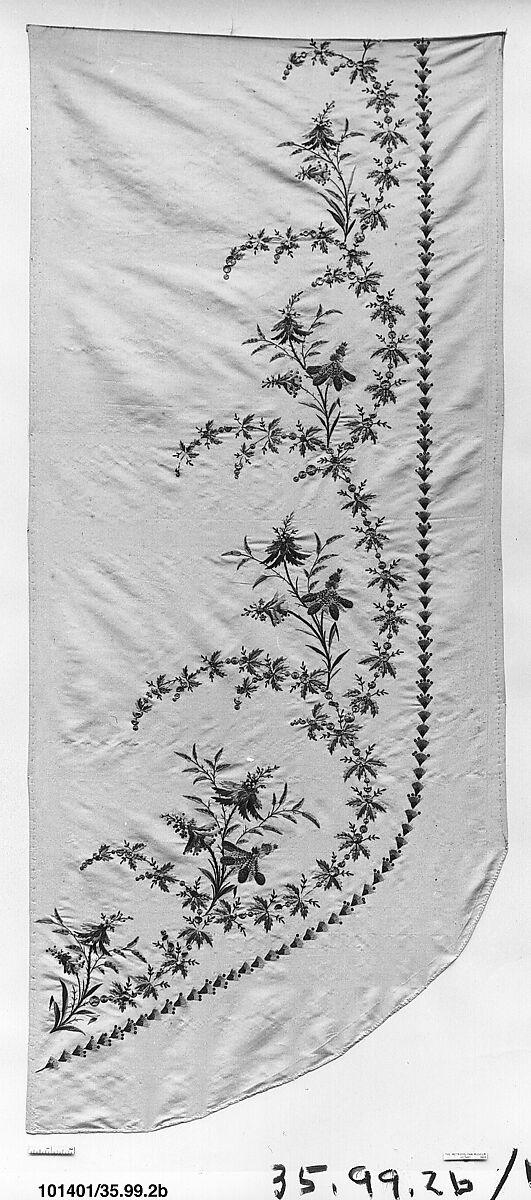 Panels (4), Silk and metal thread on silk, French