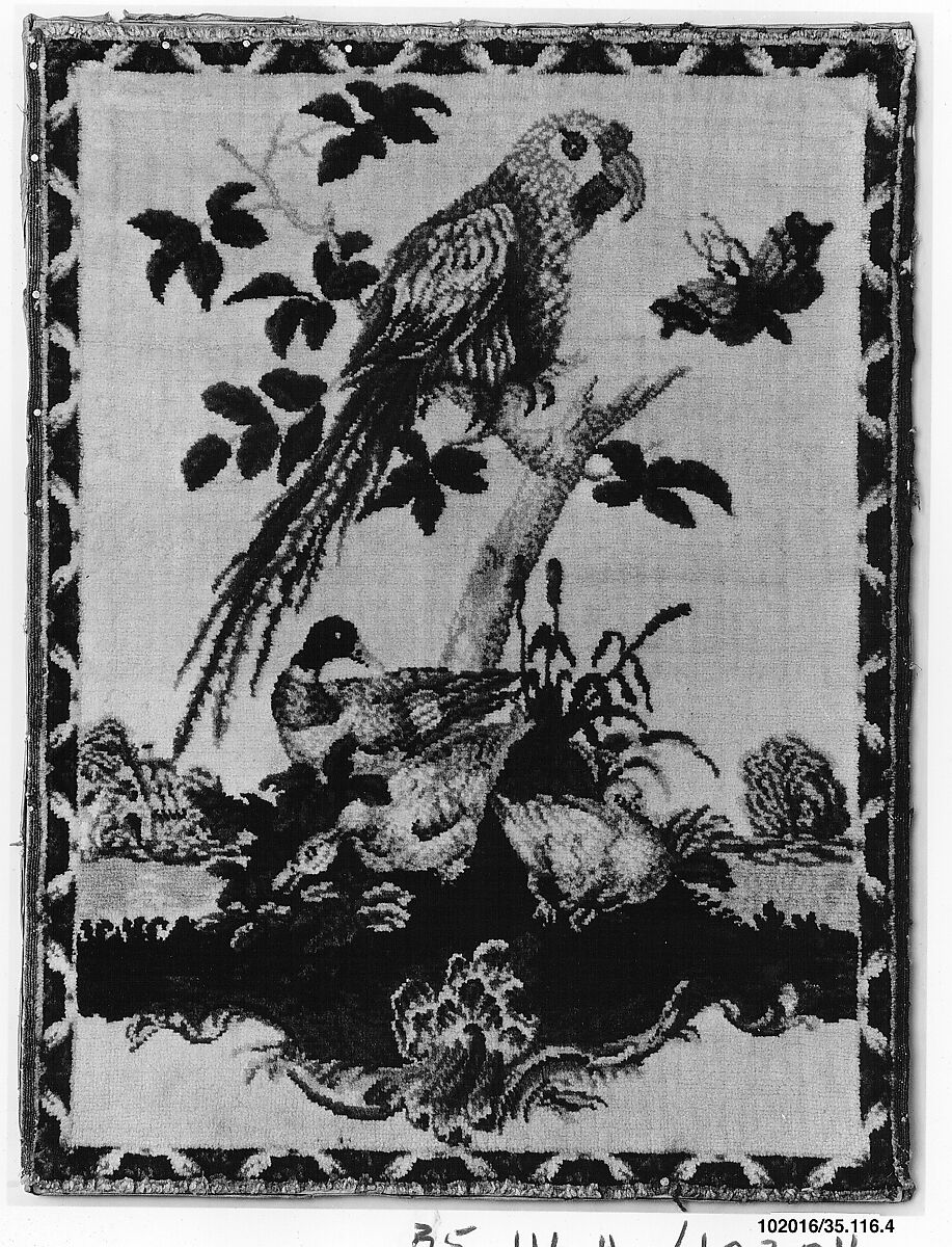 Panel, possibly made at Savonnerie Manufactory (Manufactory, established 1626; Manufacture Royale, established 1663), Wool (110 knots per sq. inch, 16 per sq. cm.), possibly French 