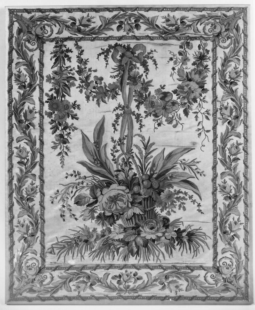 Firescreen panel, Philippe de Lasalle (French, 1723–1804), Silk on silk, French 