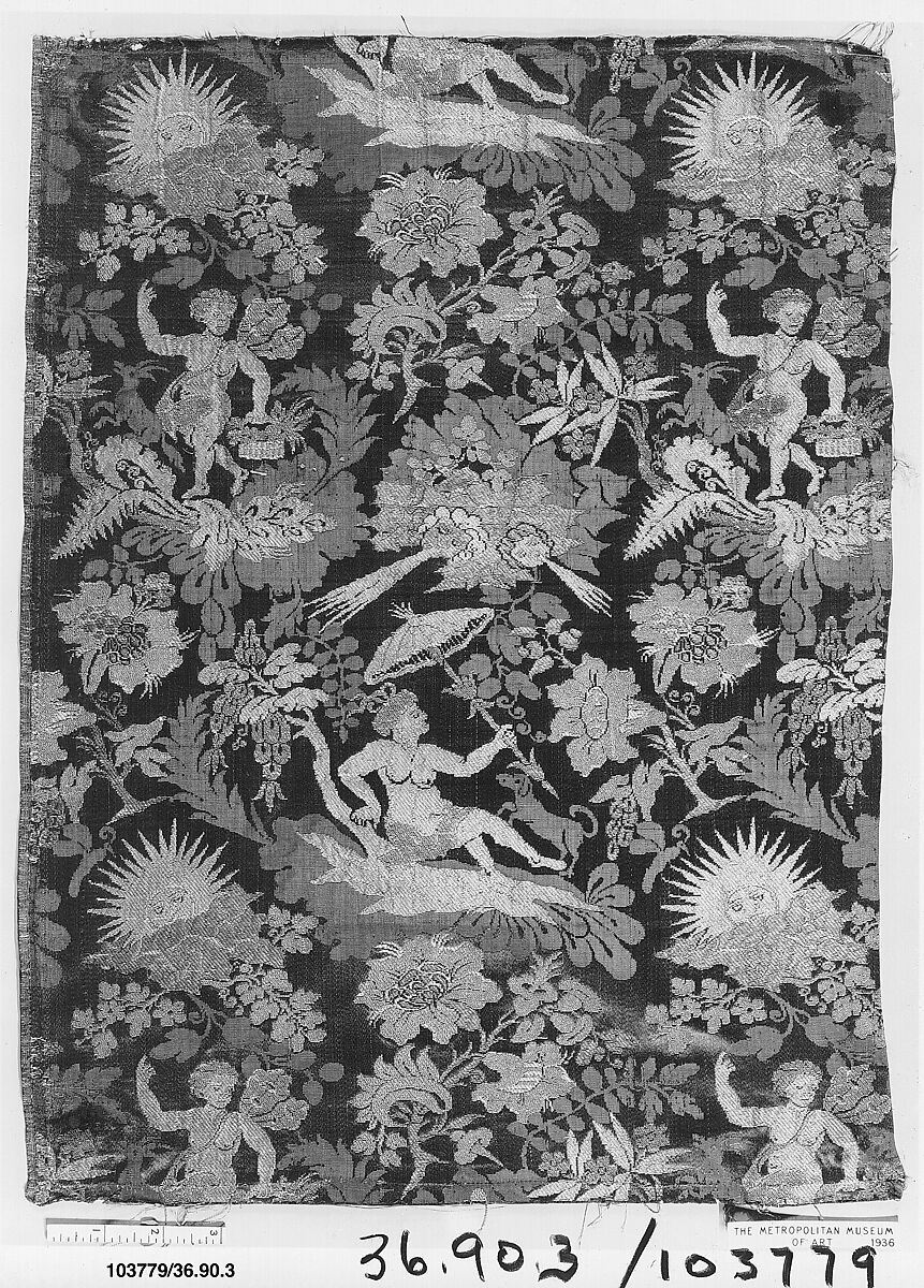 Piece, Silk and metal thread, Italian