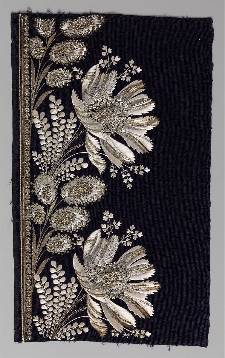 Embroidery sample for a man’s suit | French | The Metropolitan Museum ...