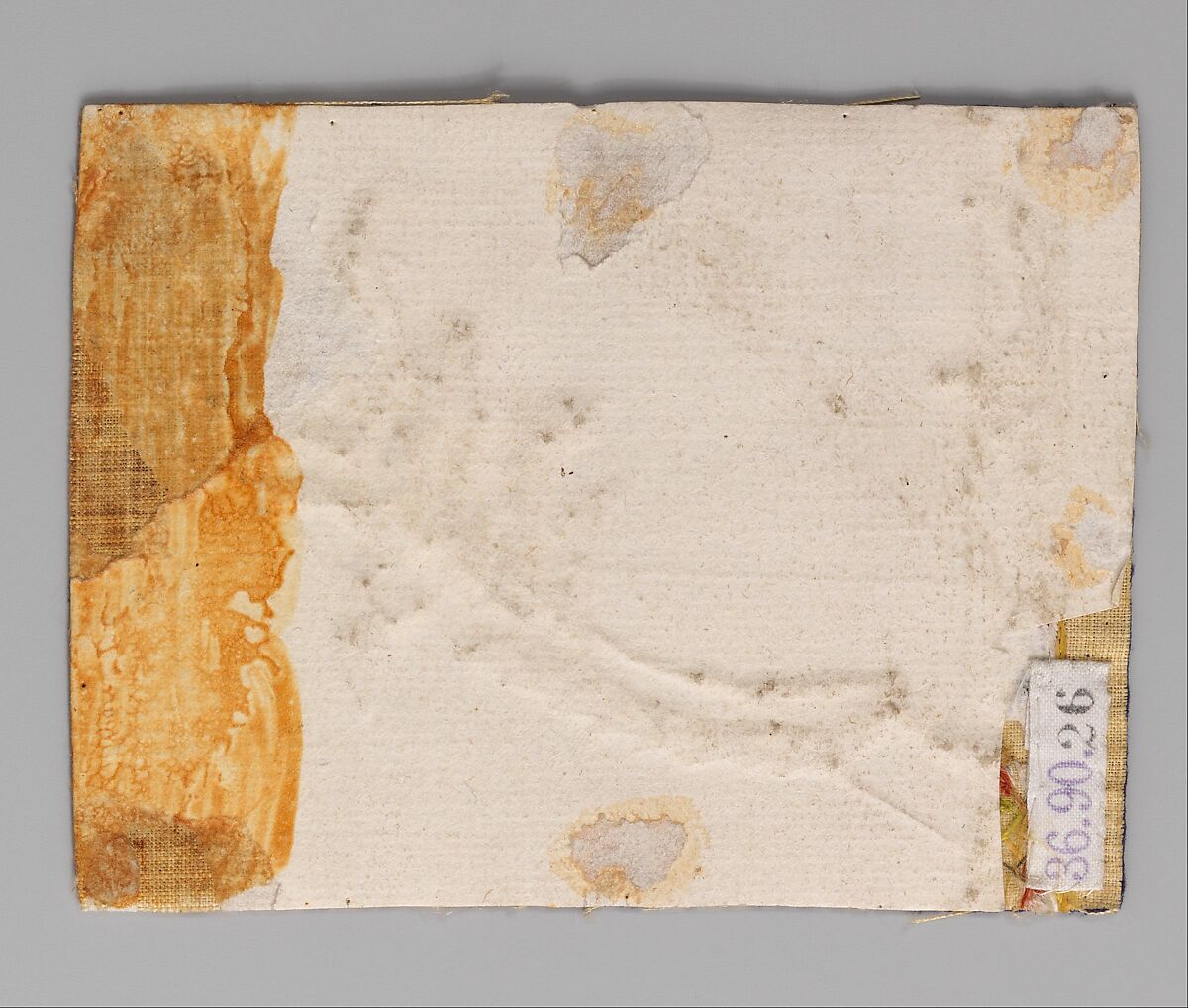 Embroidery sample for a man’s suit, Silk and metal thread on wool, French