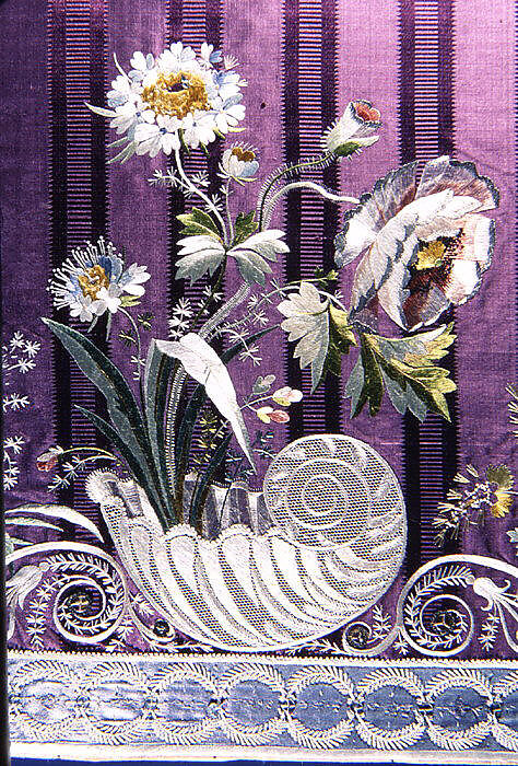 Dress border, Silk on silk, French