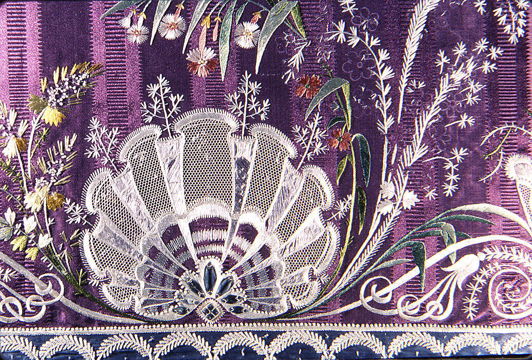 Dress border, Silk on silk, French
