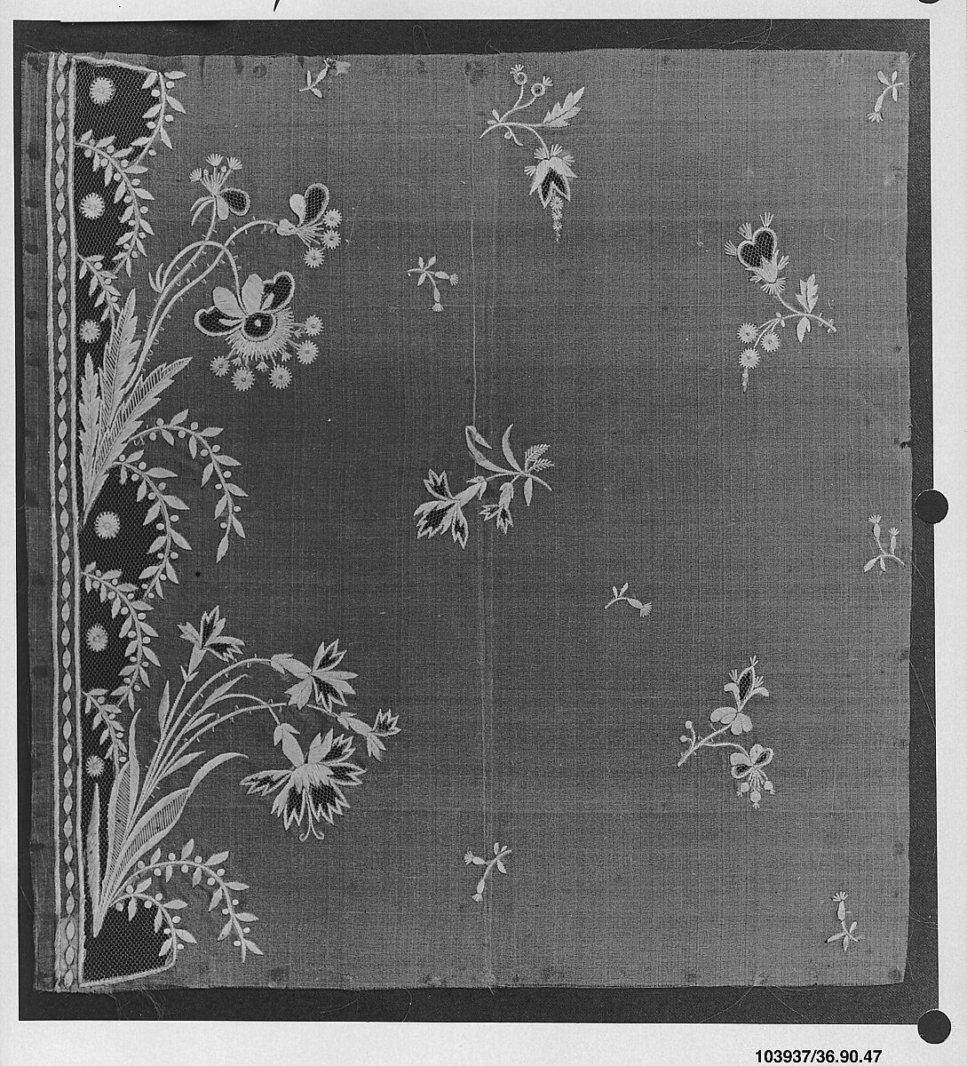 Dress border, Silk on silk, French 