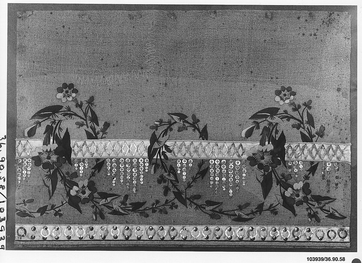 Dress border, Silk on silk, French 