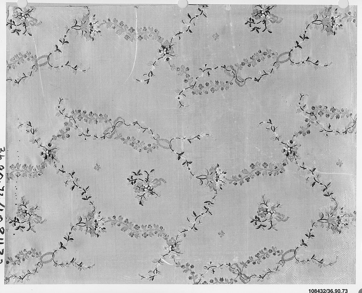 Piece, Silk and metal thread, French 