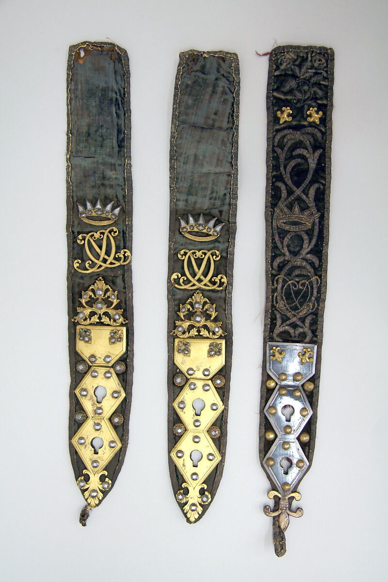 Cuirass, Steel, gold, textile, leather, French or Italian