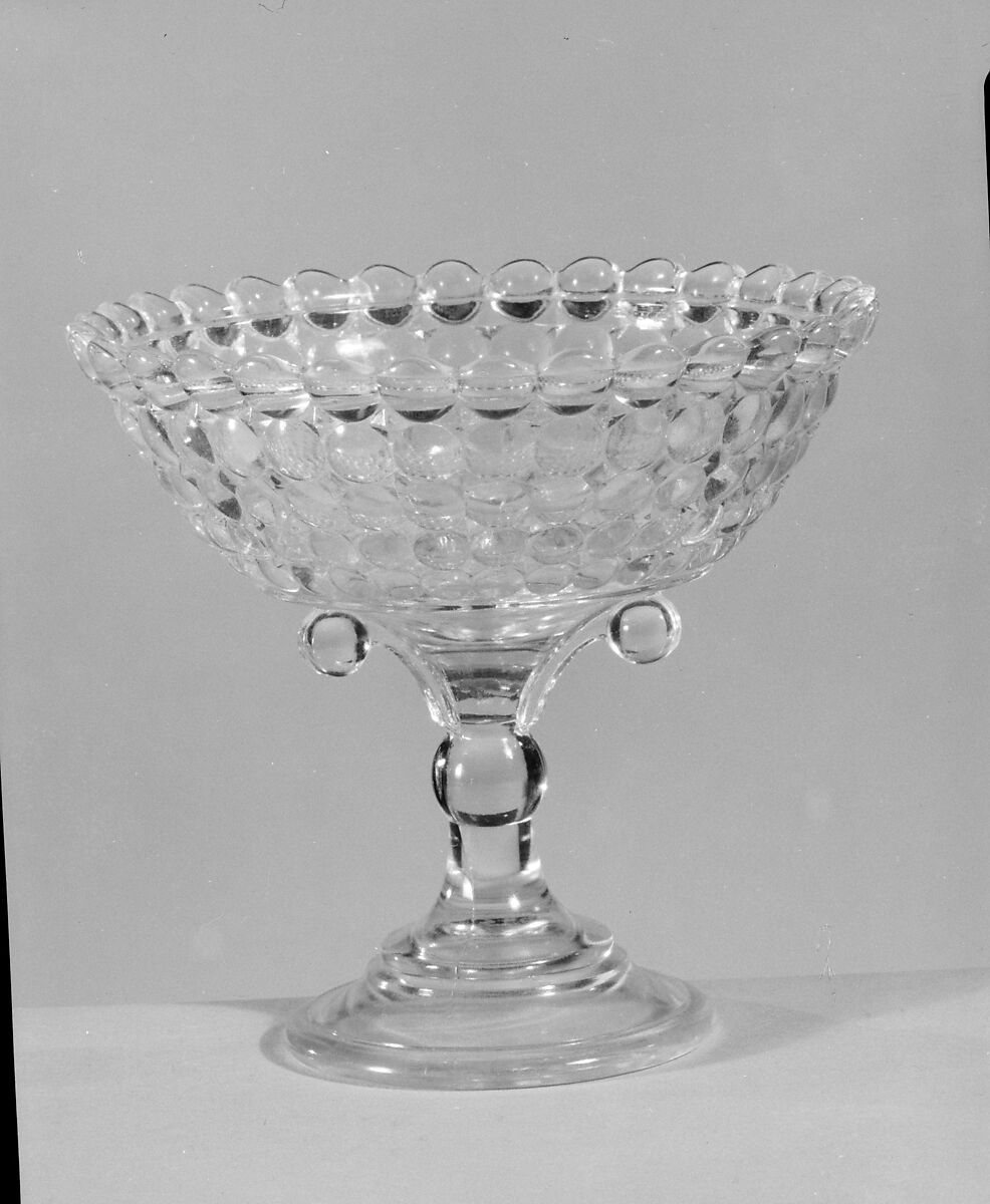 Compote, Adams and Company, Pressed yellow glass, American 