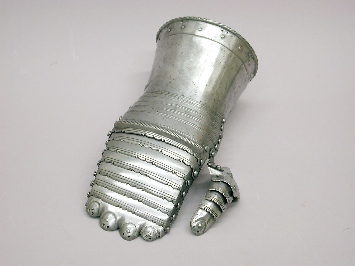 Pair of Gauntlets, Steel, German 