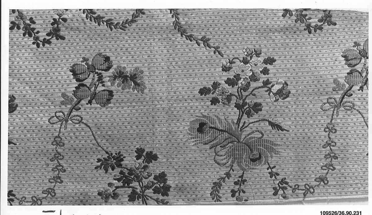 Piece, Silk and metal thread, French