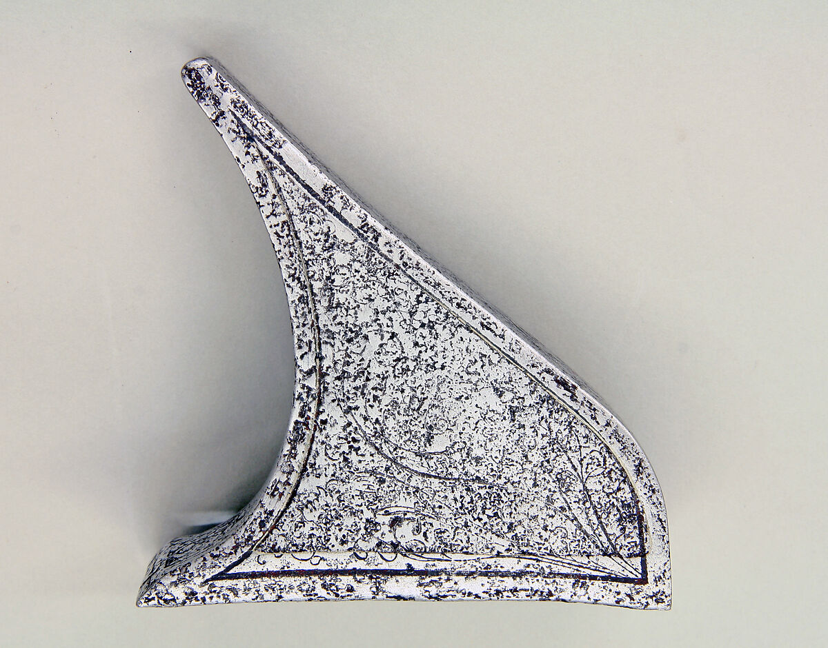 Lance Rest, Steel, textile, gold, Spanish