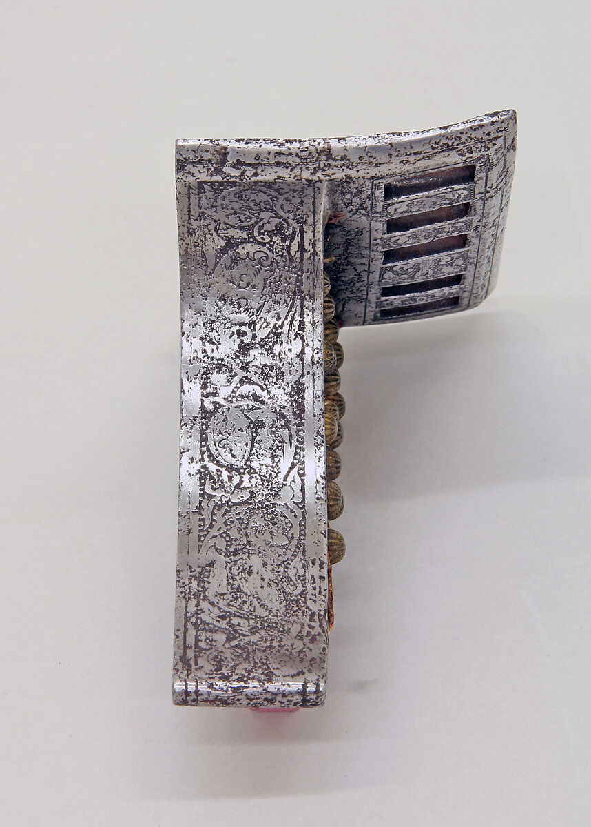 Lance Rest, Steel, textile, gold, Spanish