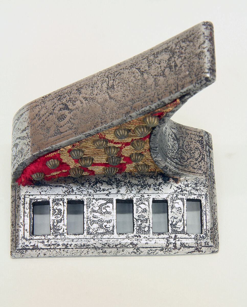 Lance Rest, Steel, textile, gold, Spanish