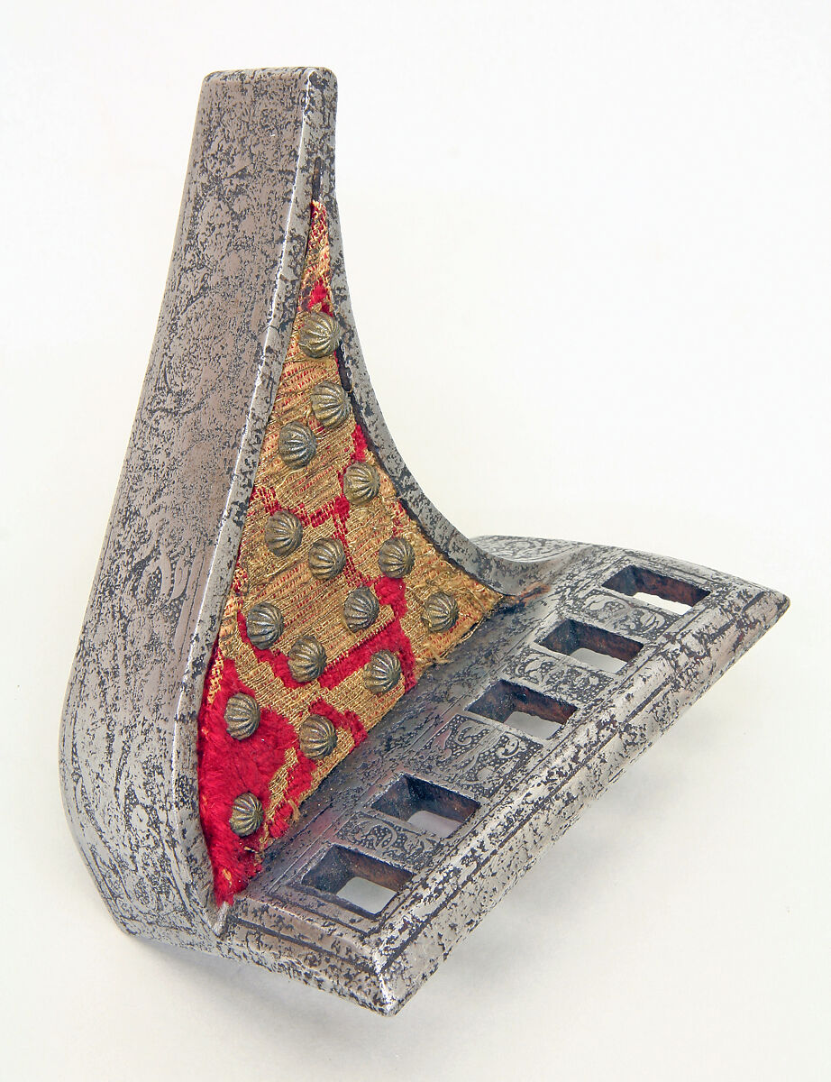 Lance Rest, Steel, textile, gold, Spanish