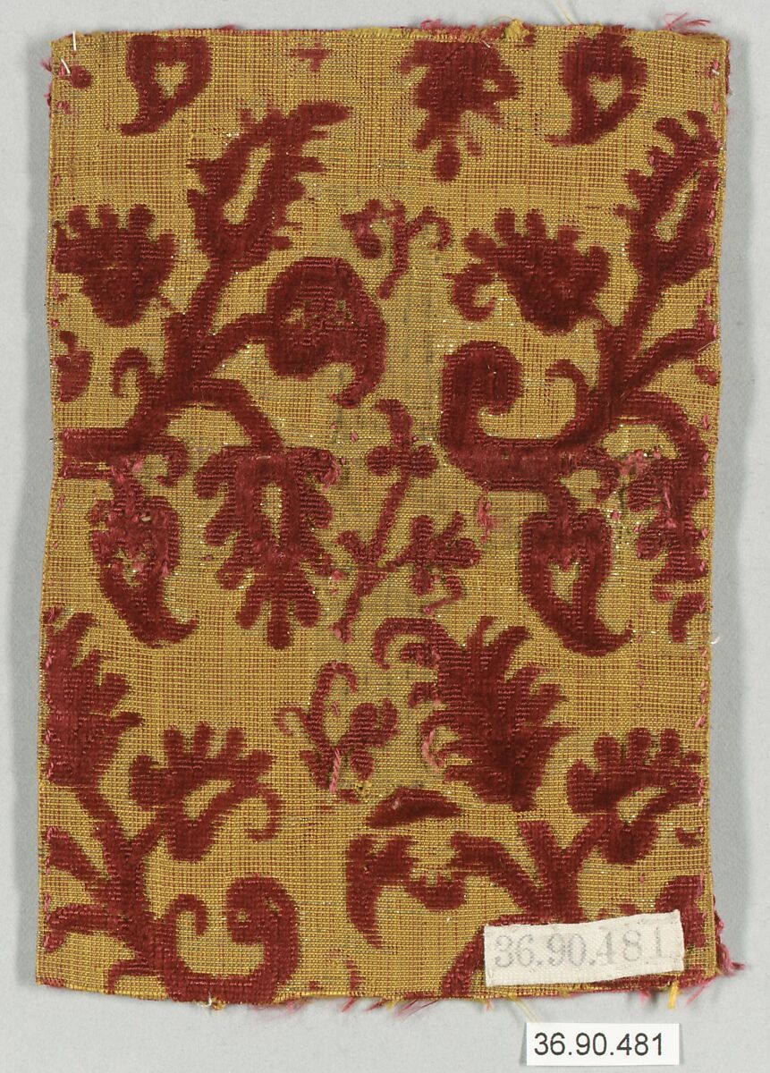 Piece, Silk and metal thread, Italian 