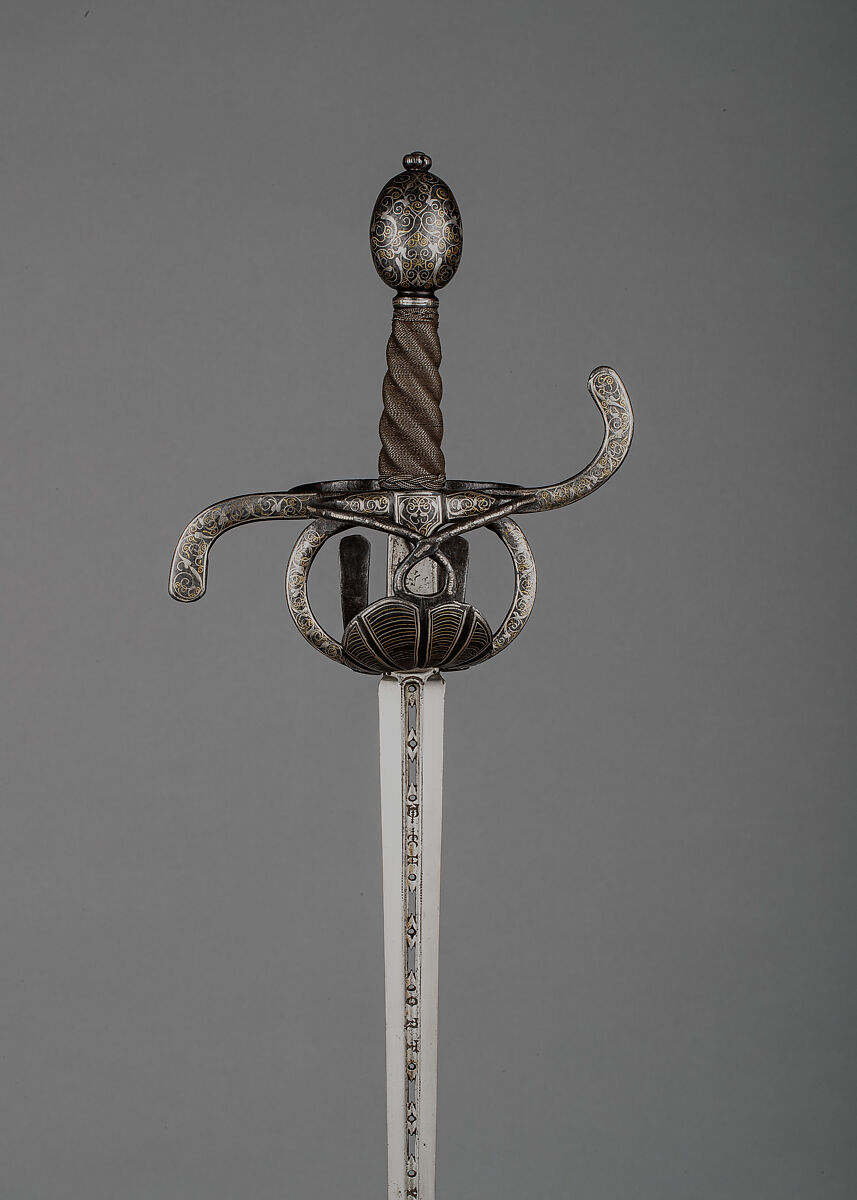 Rapier, Steel, gold, silver, iron, wood, German, possibly Saxony