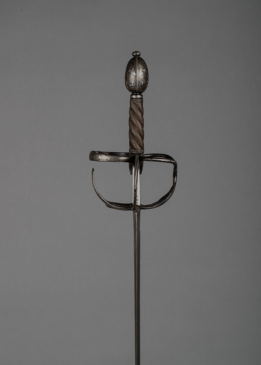 Rapier, Steel, gold, silver, iron, wood, German, possibly Saxony