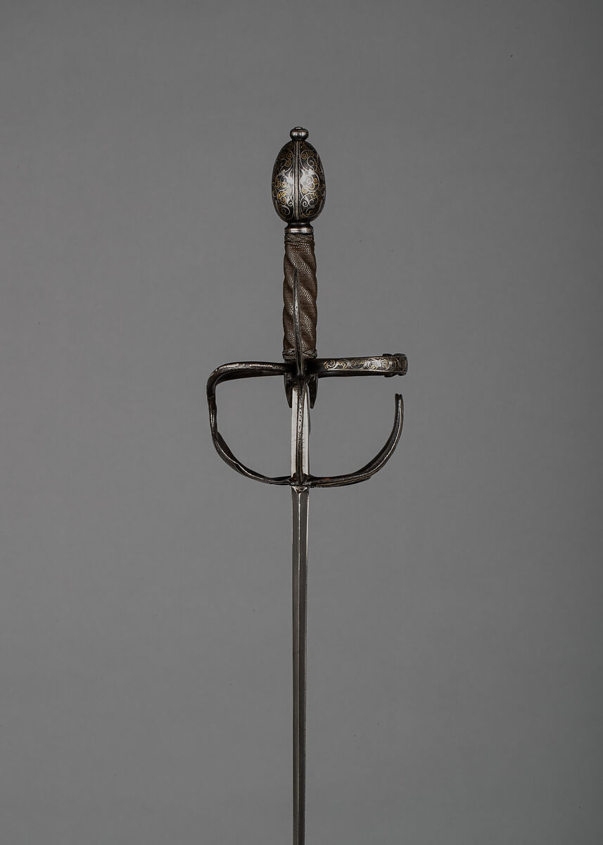 Rapier, Steel, gold, silver, iron, wood, German, possibly Saxony