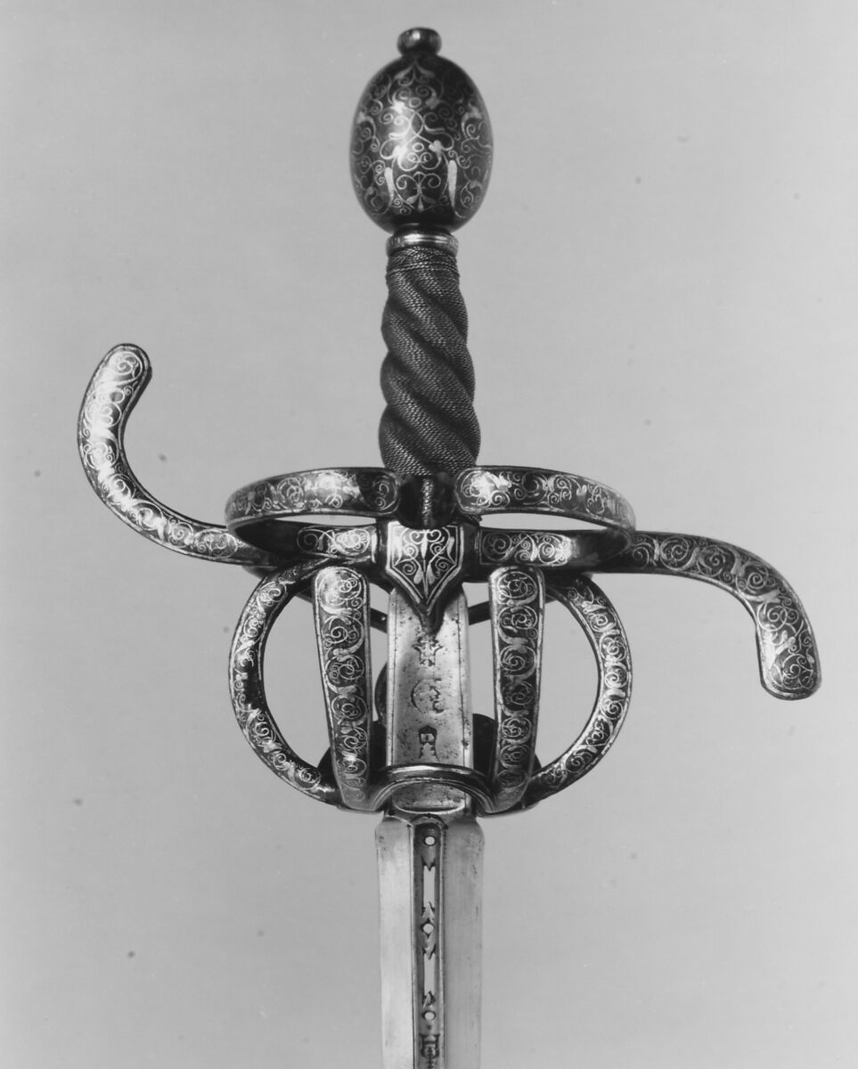 Rapier, Steel, gold, silver, iron, wood, German, possibly Saxony