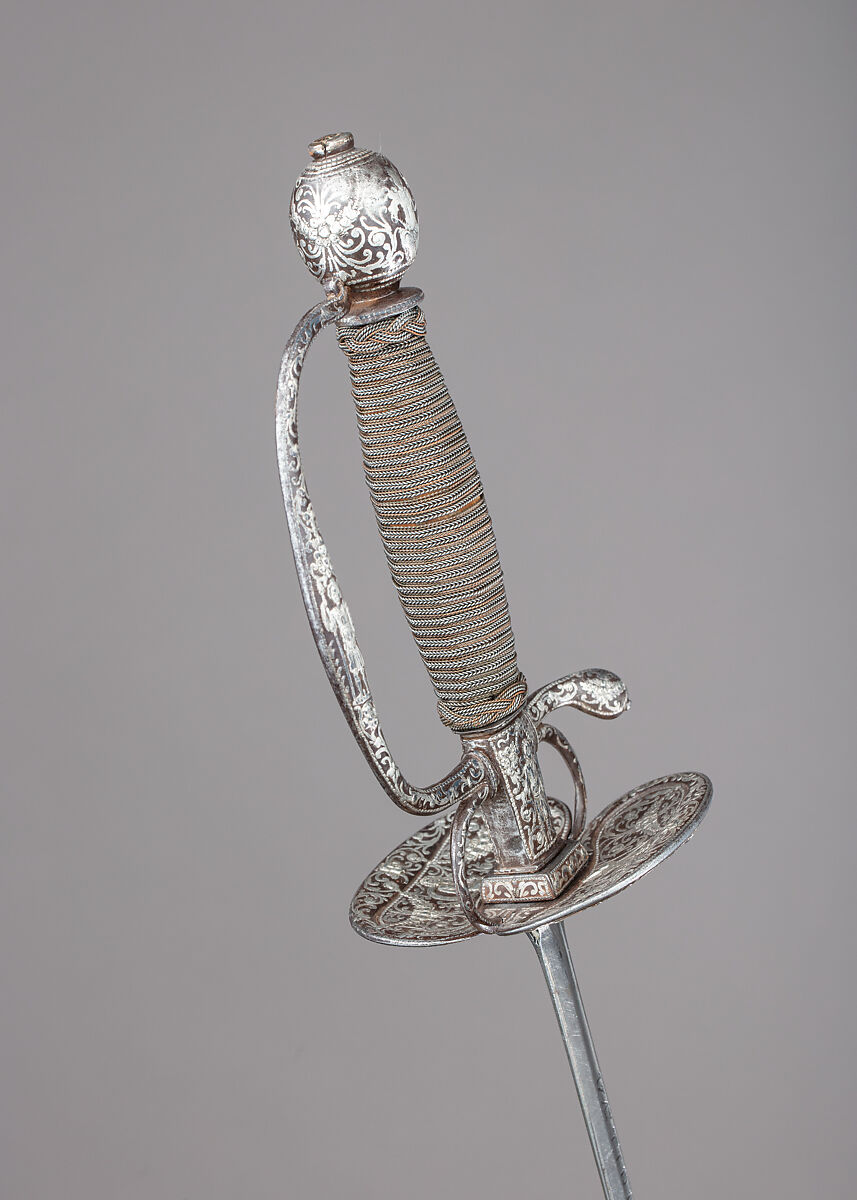 Smallsword, Steel, silver, wood, iron, brass, probably French