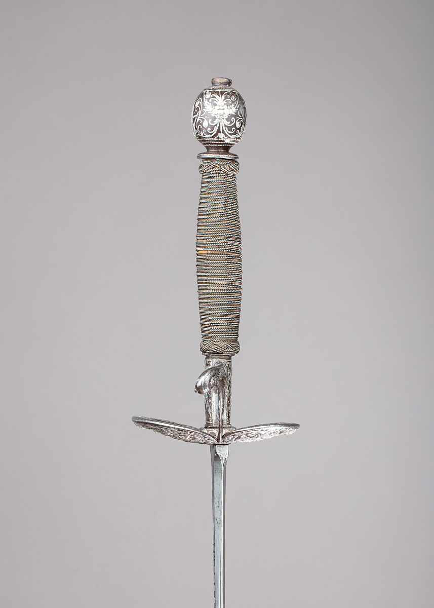 Smallsword, Steel, silver, wood, iron, brass, probably French