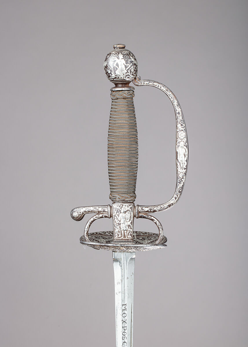 Smallsword, Steel, silver, wood, iron, brass, probably French
