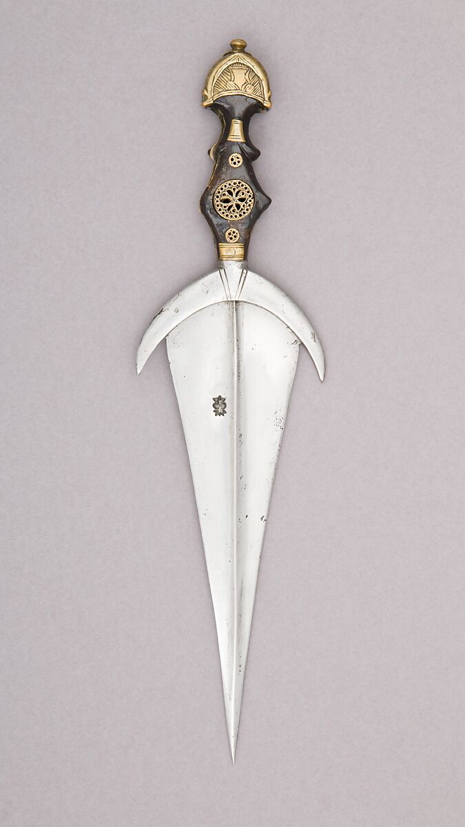 Cinquedea, Steel, copper alloy, horn, Italian