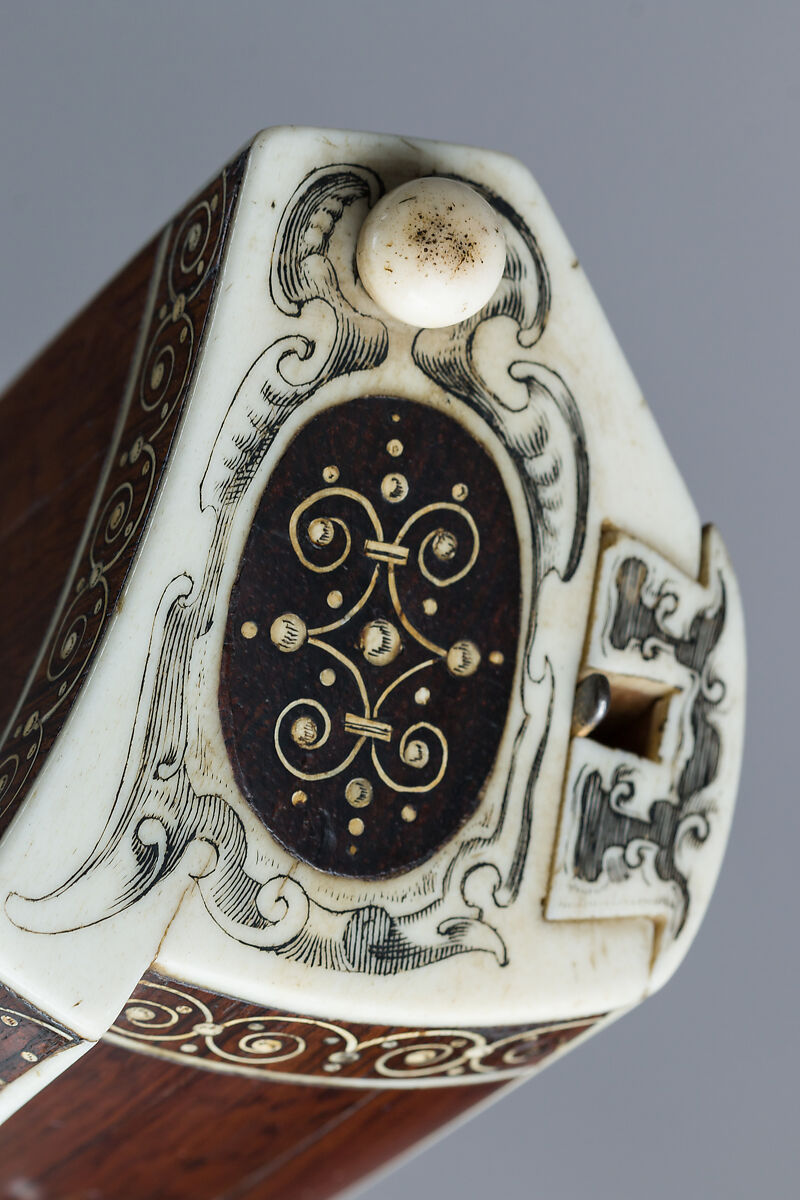 Wheellock Rifle, Daniel Sadeler (German, Munich, recorded 1602–32), Steel, gold, wood (fruitwood), ivory, horn, German, Munich