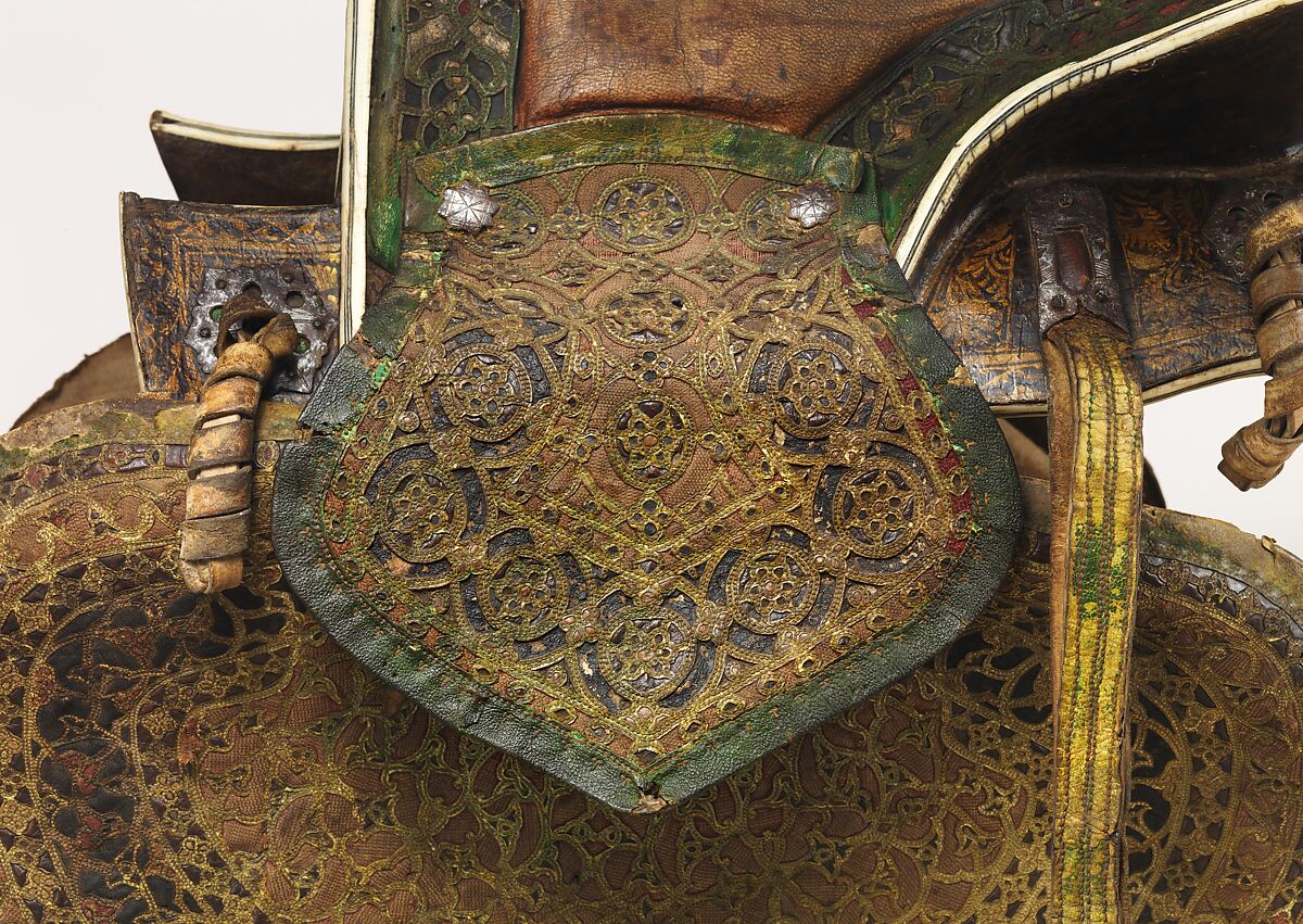 Saddle, Wood, bone (staghorn), bark, leather, textile, iron, pigment, Turkish