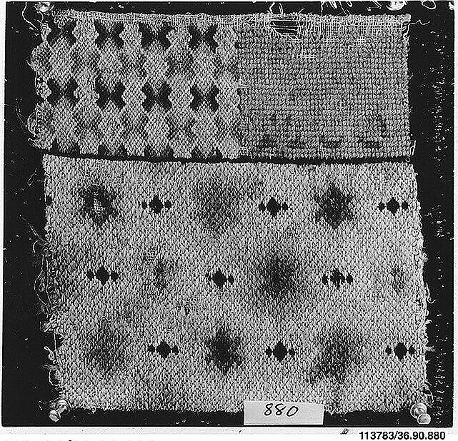 Fragment of a sampler, Wool on cotton, possibly Italian 