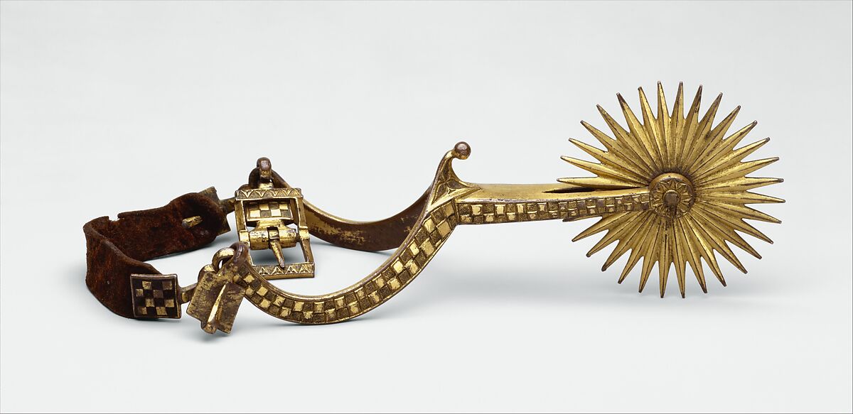 Rowel Spur, Copper alloy, enamel, gold, French or Spanish, Catalonia 