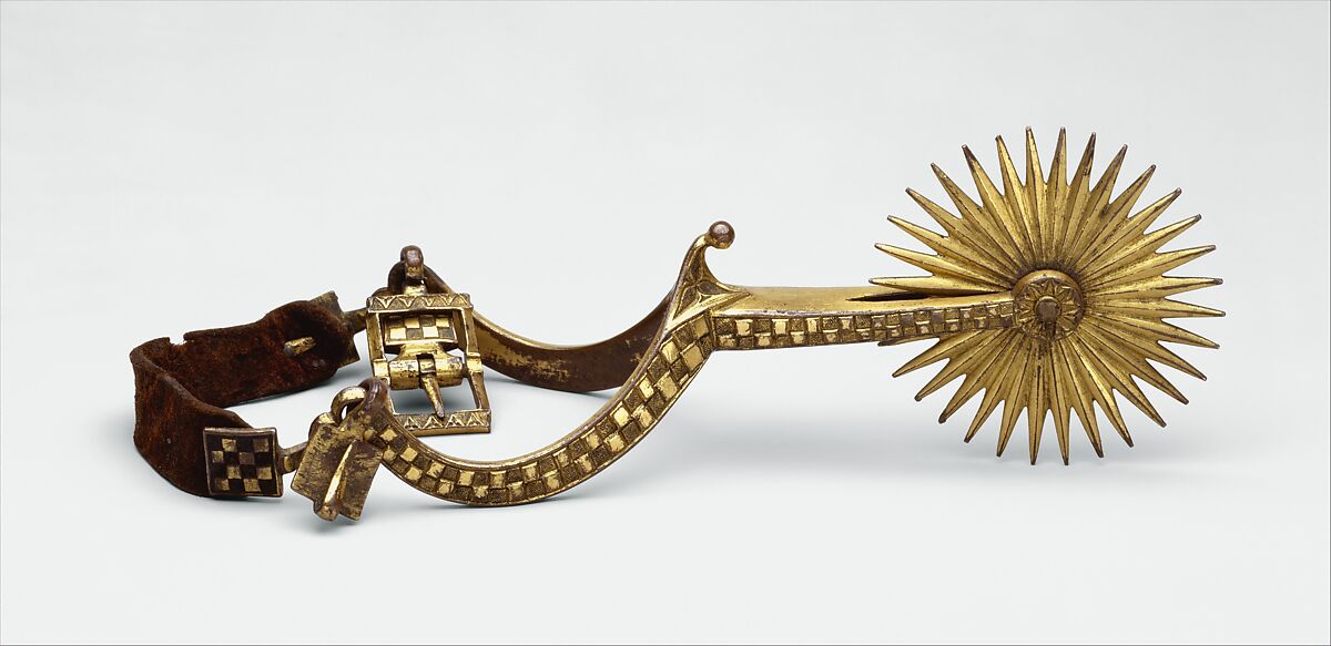 Rowel Spur, Copper alloy, enamel, gold, French or Spanish, Catalonia