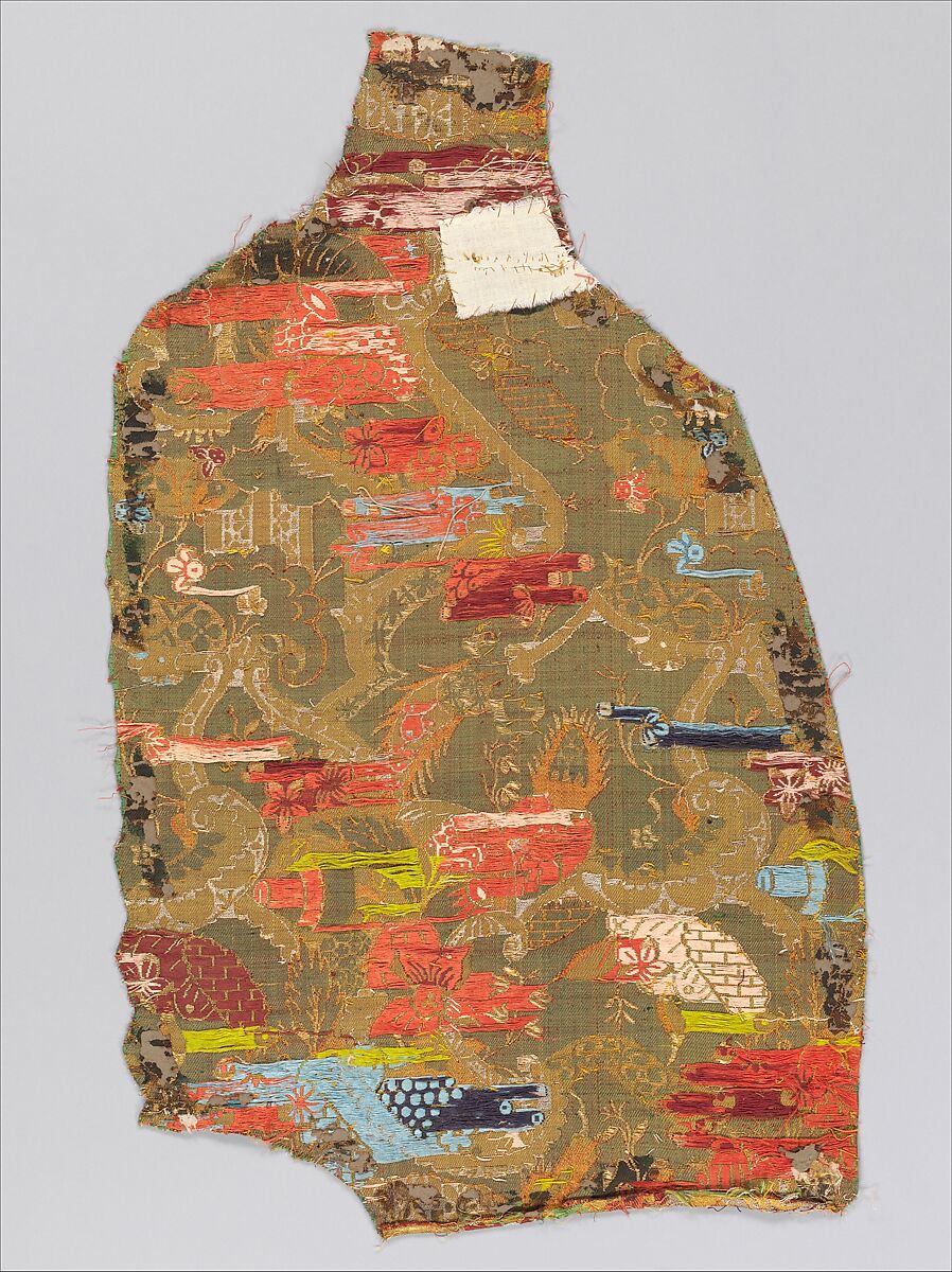 Piece, Silk and metal thread, Italian