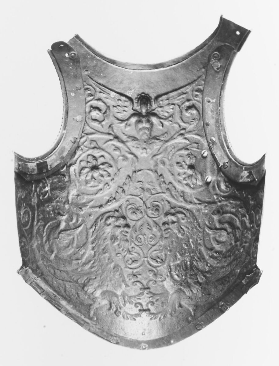 Breastplate, Giovan Paolo Negroli (Italian, Milan ca. 1513–1569), Steel, gold, Italian, Milan