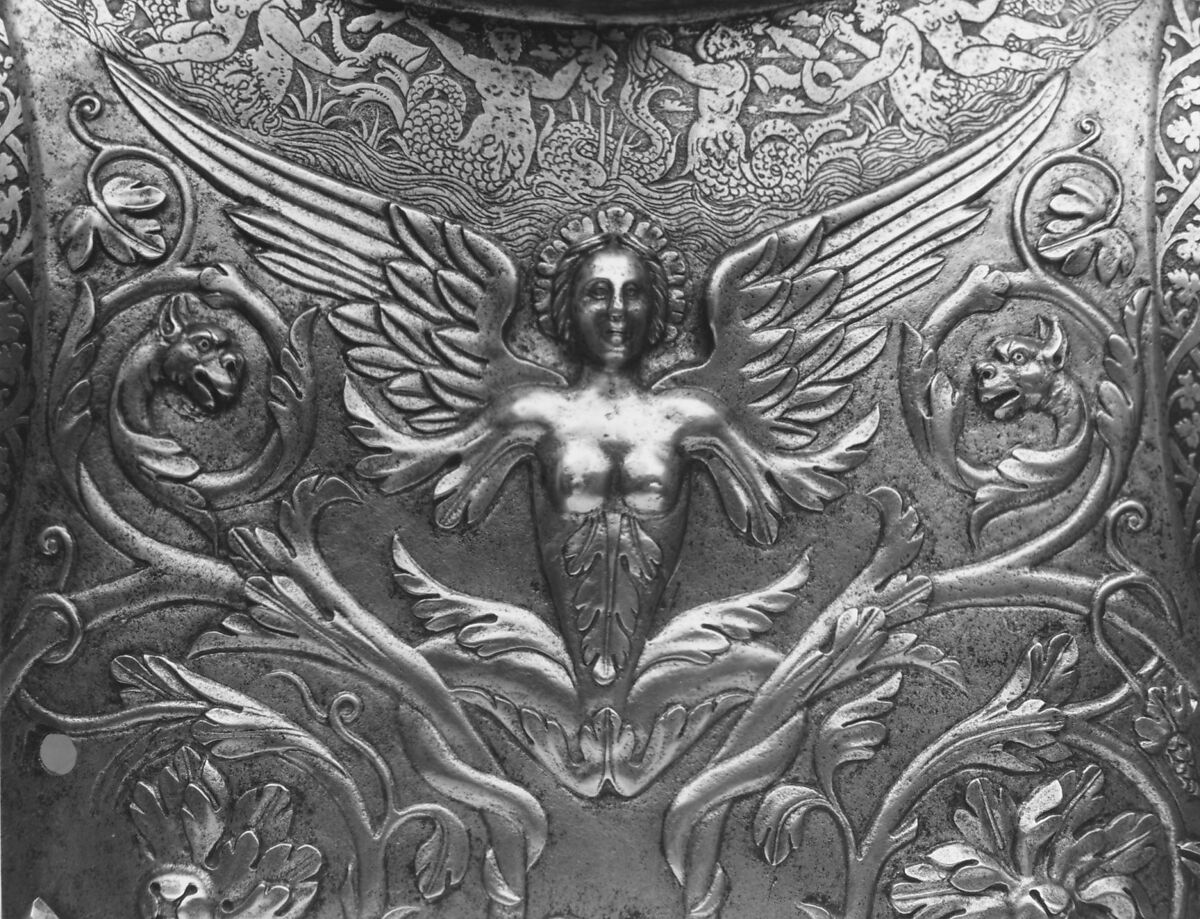 Breastplate, Giovan Paolo Negroli (Italian, Milan ca. 1513–1569), Steel, gold, Italian, Milan