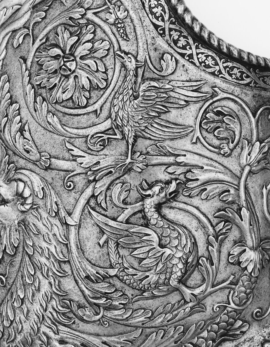 Breastplate, Giovan Paolo Negroli (Italian, Milan ca. 1513–1569), Steel, gold, Italian, Milan