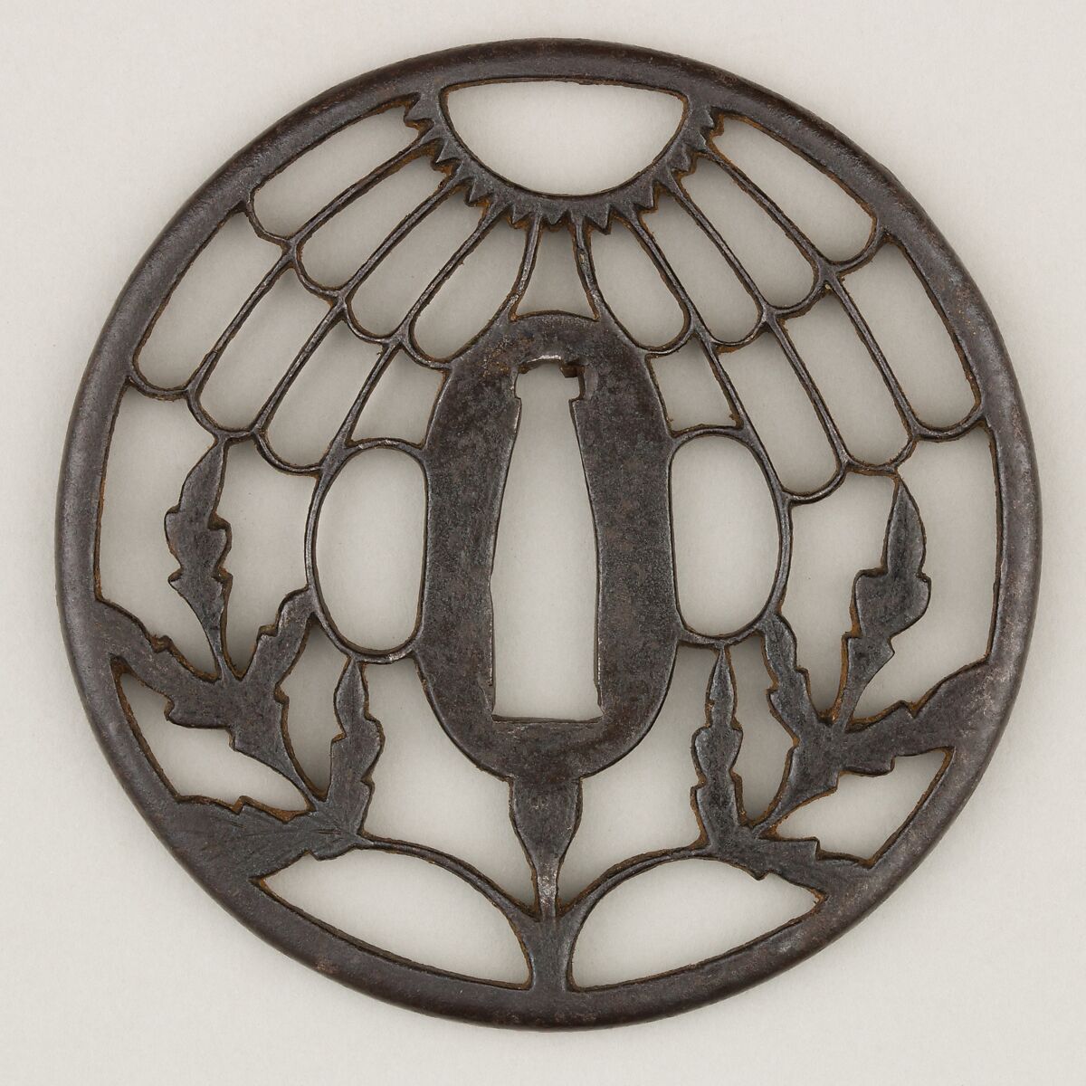 Sword Guard (<i>Tsuba</i>), Iron, copper, Japanese 