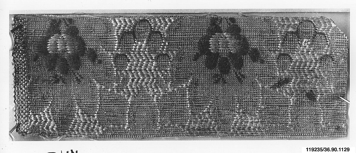 Sample, Silk and metal thread, possibly Russian