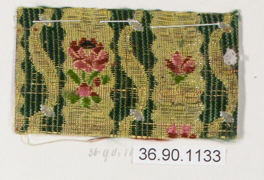 Sample, Silk and metal thread, possibly Russian 