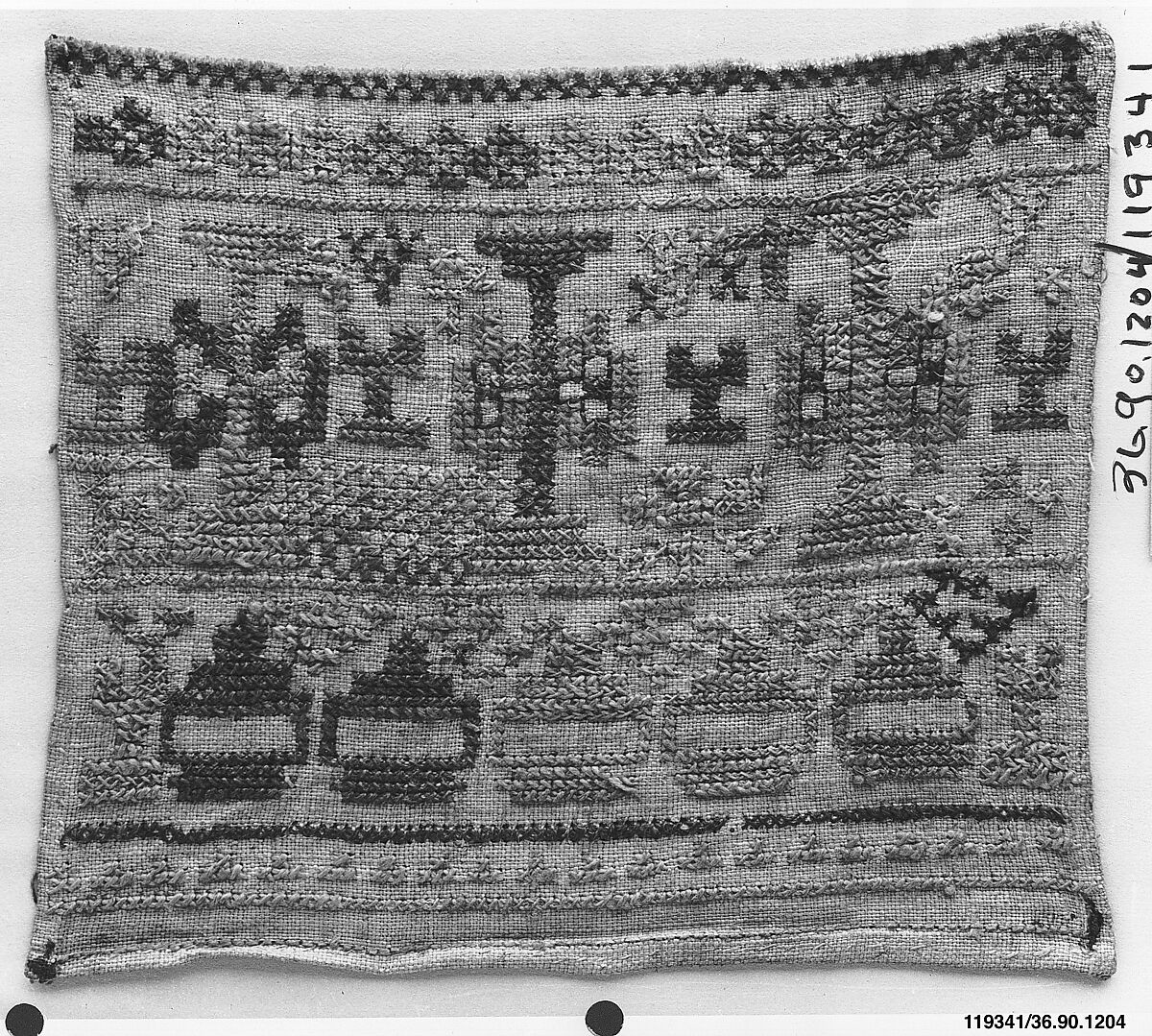 Sampler, Silk on linen, European 