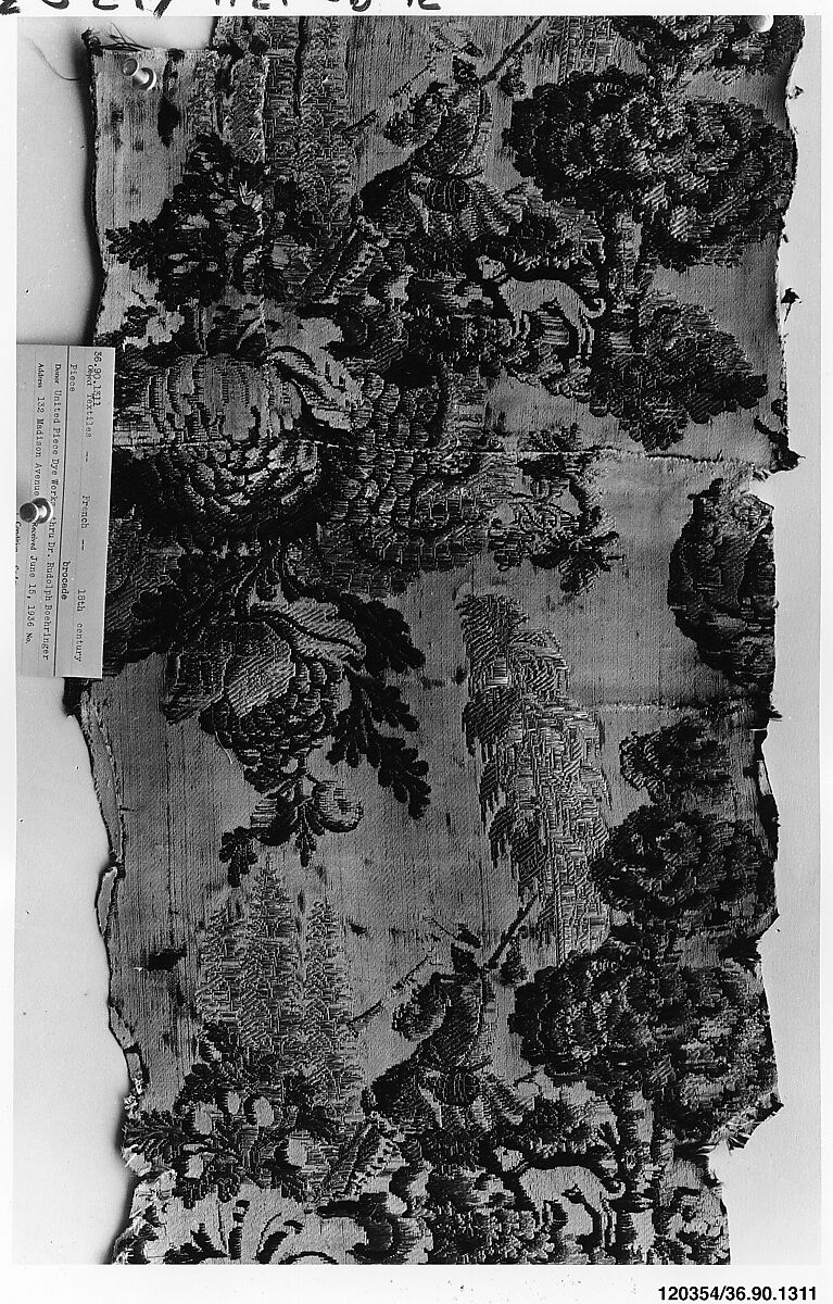 Piece, Silk and metal thread, Italian 