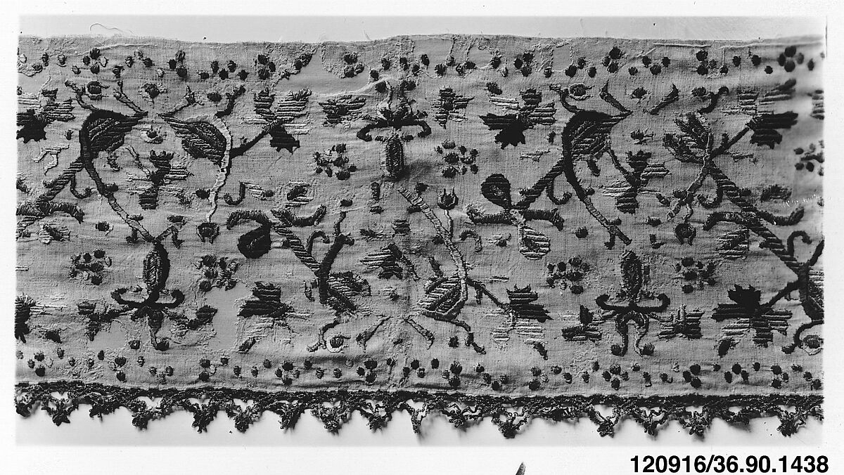 Band, Silk and metal thread on cotton, Italian 