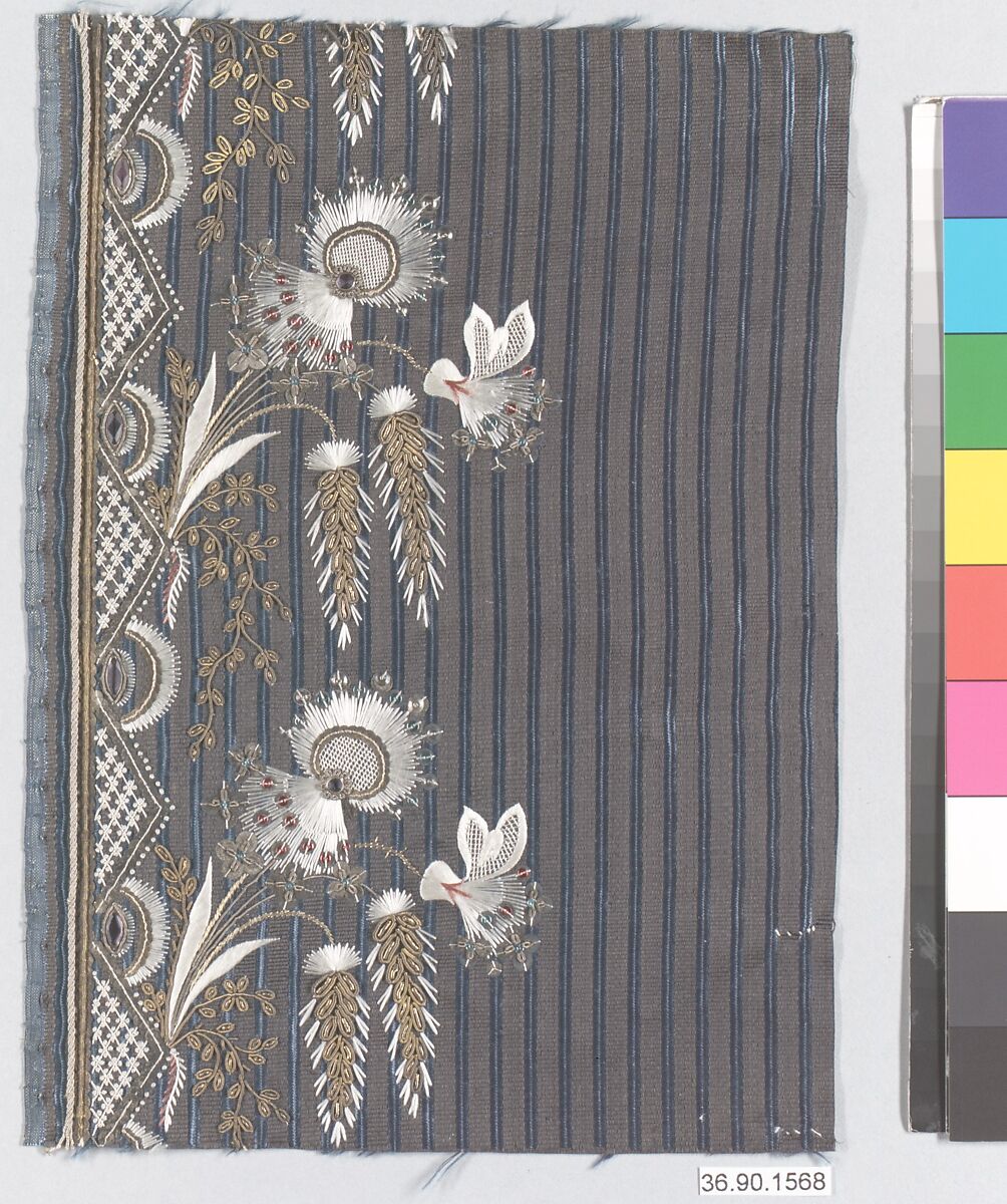 Sample, Silk and metal thread, French